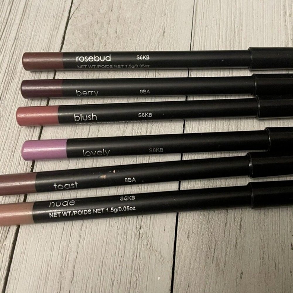 6 pc Lip Pencils - Blush Toast Lovely Berry Nude Rosebud - NEW
